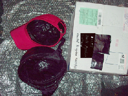 Thought screen helmet and baseball cap after arrival in UK