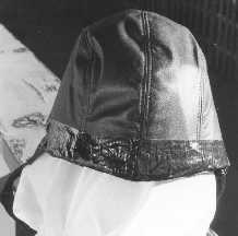 Exterior of finished hat showing final layer of tape